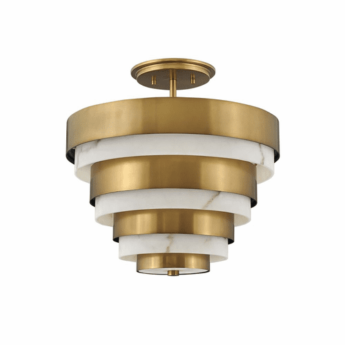 Hinkley Echelon Semi-Flush Mount - Heritage Brass - 30183HB
