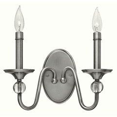 Hinkley Eleanor 2-LT Wall Sconce - Polished Antique Nickel - 4952PL