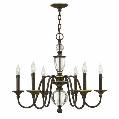 Hinkley Eleanor Single Tier Chandelier - Light Oiled Bronze - 4956LZ