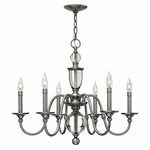 Hinkley Eleanor Single Tier Chandelier - Polished Antique Nickel - 4956PL