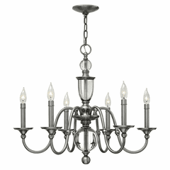Hinkley Eleanor Single Tier Chandelier - Polished Antique Nickel - 4956PL