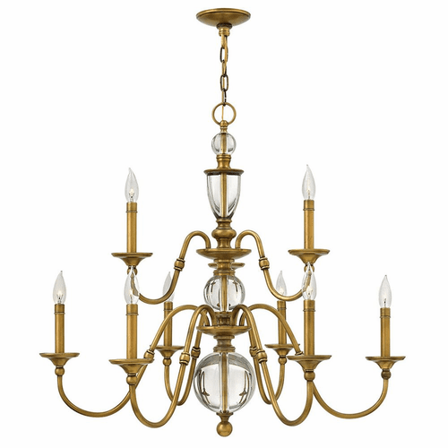 Hinkley Eleanor Two Tier Foyer Chandelier - Heritage Brass - 4958HB