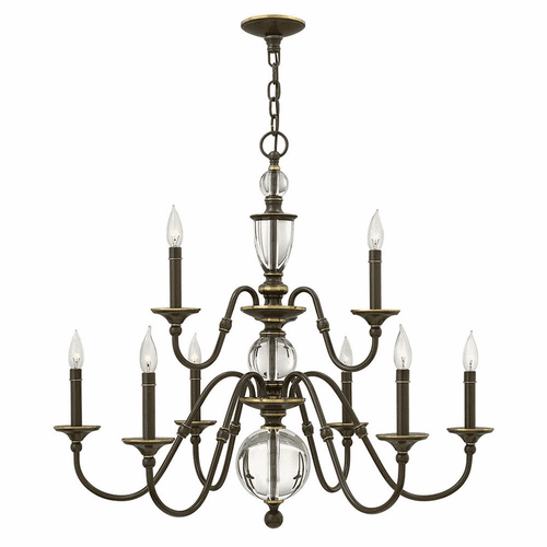 Hinkley Eleanor Two Tier Foyer Chandelier - Light Oiled Bronze - 4958LZ