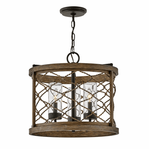 Hinkley Finn Medium Single Tier Outdoor Hanging Light - Oil Rub Bronze - 12393OZ