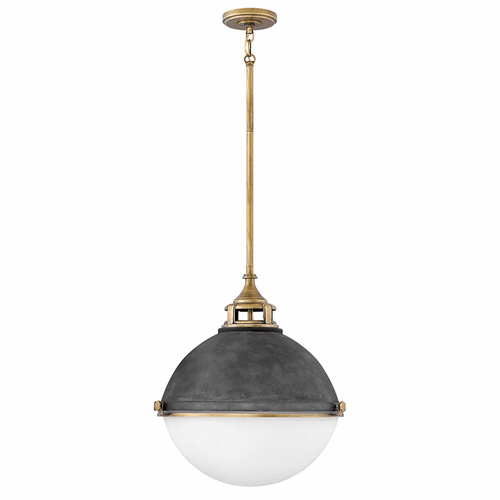 Hinkley Fletcher Single Tier Pendant - Aged Zinc - 4835DZ