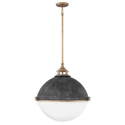Hinkley Fletcher Single Tier Pendant - Aged Zinc - 4836DZ