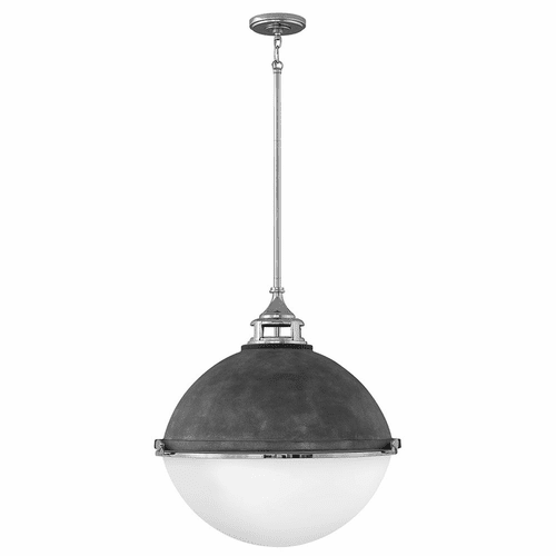Hinkley Fletcher Single Tier Pendant - Zinc w/Polished Nickel Accent - 4836DZ-PN