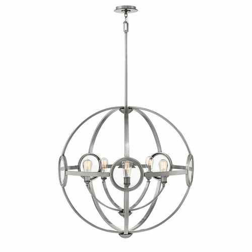 Hinkley Fulham Single Tier Chandelier - Polished Antique Nickel - 3925PL
