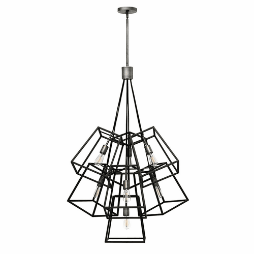 Hinkley Fulton Large Foyer Light - Aged Zinc - 3357DZ