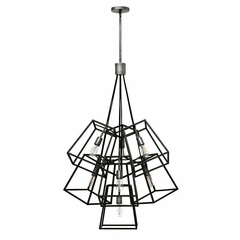 Hinkley Fulton Large Foyer Light - Aged Zinc - 3357DZ Hinkley Fulton Large Foyer Light - Aged Zinc - 3357DZ