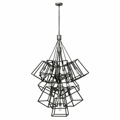 Hinkley Fulton Large Foyer Light - Aged Zinc - 3358DZ