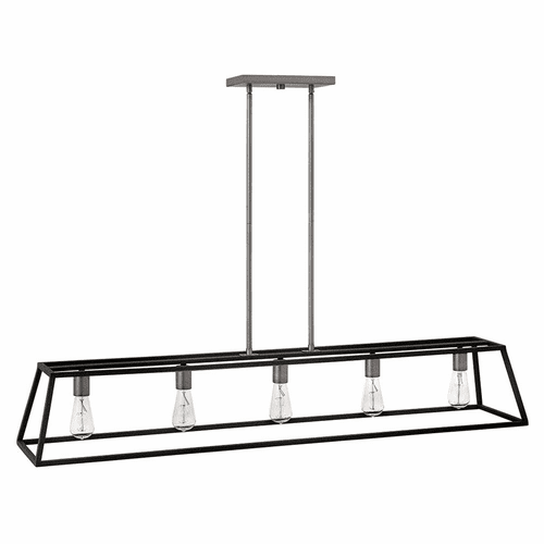 Hinkley Fulton Linear Downlight Chandelier - Aged Zinc - 3335DZ