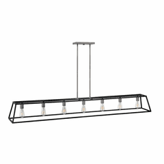 Hinkley Fulton Stem Hung Linear Chandelier - Aged Zinc - 3355DZ Hinkley Fulton Stem Hung Linear Chandelier - Aged Zinc - 3355DZ