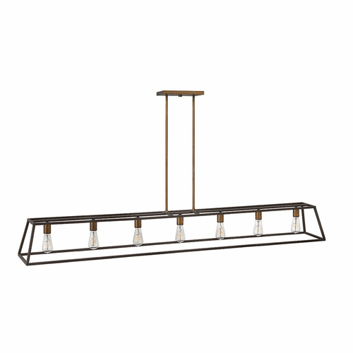 Hinkley Fulton Stem Hung Linear Chandelier - Bronze - 3355BZ