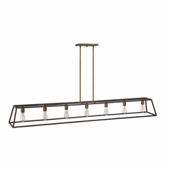 Hinkley Fulton Stem Hung Linear Chandelier - Bronze - 3355BZ