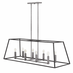 Hinkley Fulton Stem Hung Linear Foyer Light - Aged Zinc - 3338DZ