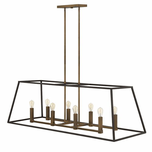 Hinkley Fulton Stem Hung Linear Foyer Light - Bronze - 3338BZ