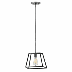 Hinkley Fulton Stem Hung Mini-Pendant - Aged Zinc - 3337DZ