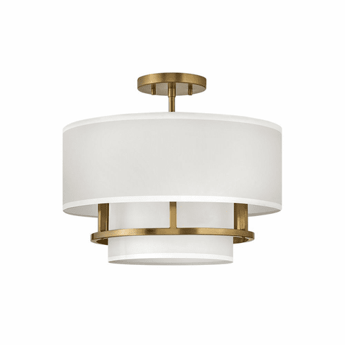 Hinkley Graham Medium Semi-Flush Mount - Lacquered Brass - 38893LCB