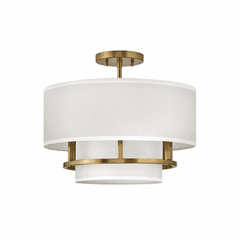 Hinkley Graham Medium Semi-Flush Mount - Lacquered Brass - 38893LCB