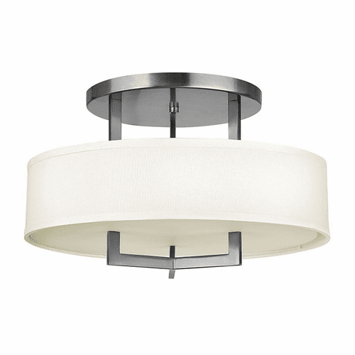 Hinkley Hampton Semi-Flush Mount - Antique Nickel - 3201AN-LED