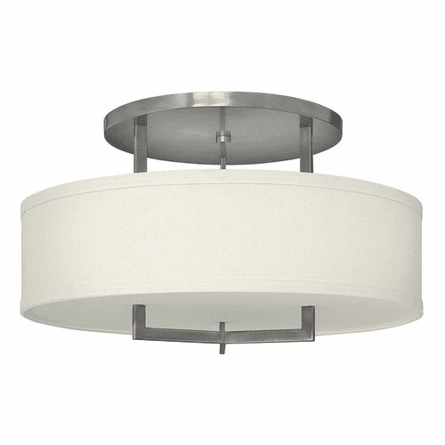 Hinkley Hampton Semi-Flush Mount - Antique Nickel - 3211AN-LED