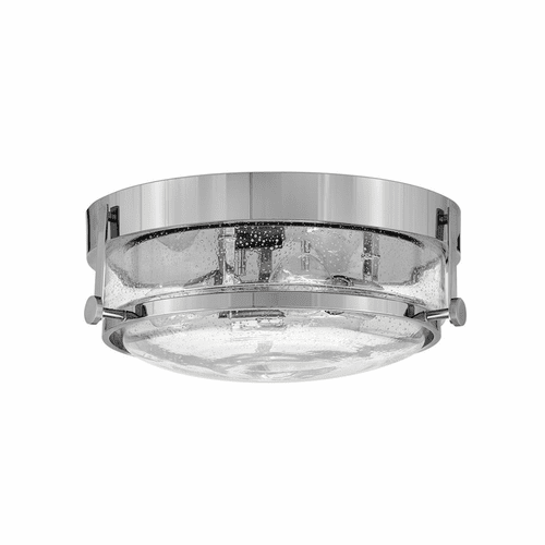 Hinkley Harper 3-LT Small Flush Mount - Chrome with Clear Seedy glass - 3640CM-CS