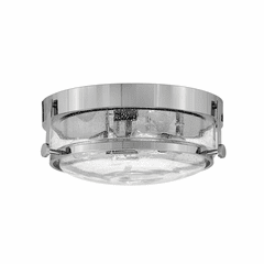 Hinkley Harper 3-LT Small Flush Mount - Chrome with Clear Seedy glass - 3640CM-CS