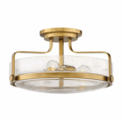Hinkley Harper Semi-Flush - Heritage Brass with Clear Seedy Glass - 3643HB-CS