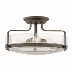 Hinkley Harper Semi-Flush - Oil Rubbed Bronze with Clear Seedy Glass - 3643OZ-CS