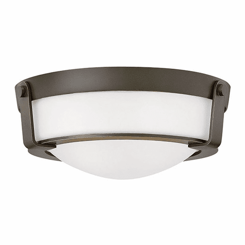 Hinkley Hathaway Flush Mount - Olde Bronze with Etched White Glass - 3223OB-WH