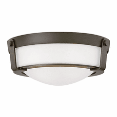 Hinkley Hathaway Flush Mount - Olde Bronze with Etched White Glass - 3223OB-WH