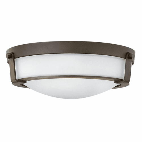 Hinkley Hathaway Flush Mount - Olde Bronze with Etched White Glass - 3225OB-WH-LED