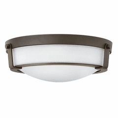 Hinkley Hathaway Flush Mount - Olde Bronze with Etched White Glass - 3225OB-WH-LED