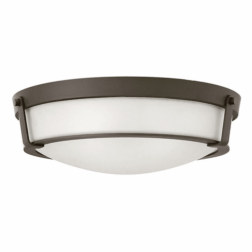 Hinkley Hathaway Flush Mount - Olde Bronze with Etched White Glass - 3226OB-WH