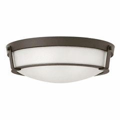 Hinkley Hathaway Flush Mount - Olde Bronze with Etched White Glass - 3226OB-WH Hinkley Hathaway Flush Mount - Olde Bronze with Etched White Glass - 3226OB-WH