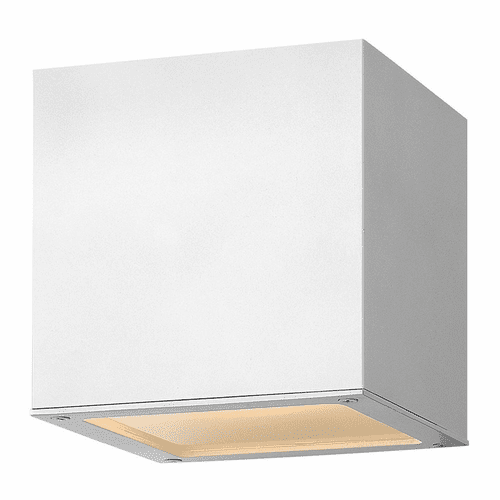 Hinkley Kube Outdoor Small Wall Mount - Satin White - 1768SW