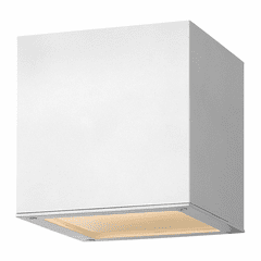 Hinkley Kube Outdoor Small Wall Mount - Satin White - 1769SW