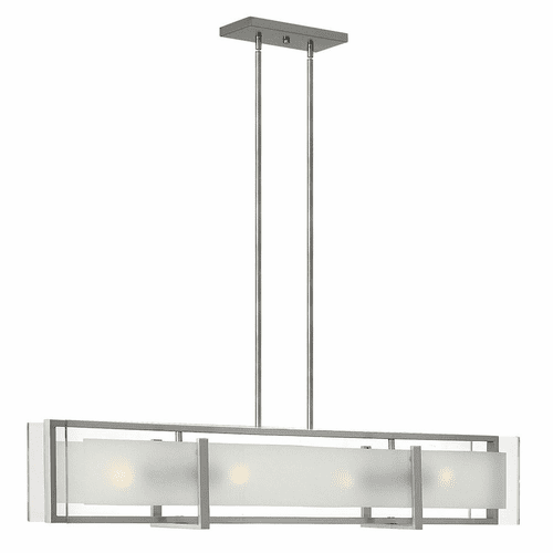 Hinkley Latitude Stem Hung Linear Chandelier - Brushed Nickel - 3996BN