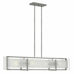 Hinkley Latitude Stem Hung Linear Chandelier - Brushed Nickel - 3996BN Hinkley Latitude Stem Hung Linear Chandelier - Brushed Nickel - 3996BN