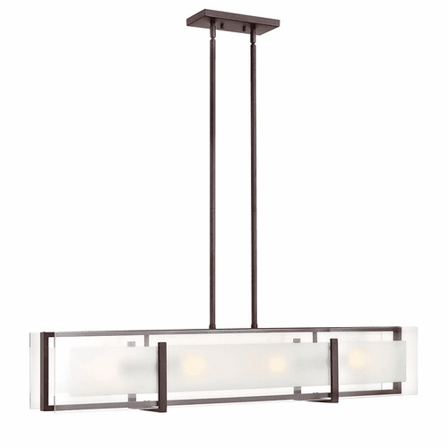 Hinkley Latitude Stem Hung Linear Chandelier - Oil Rubbed Bronze - 3996OZ