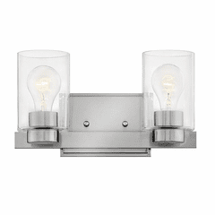 Hinkley Miley 2-LT Bath Light - Brushed Nickel with Clear Glass - 5052BN-CL