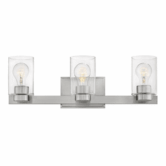 Hinkley Miley 3-LT Bath Light - Brushed Nickel with Clear Glass - 5053BN-CL