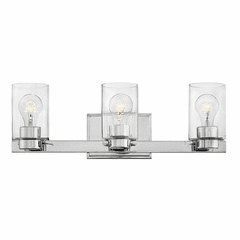 Hinkley Miley 3-LT Bath Light - Chrome with Clear Glass - 5053CM-CL