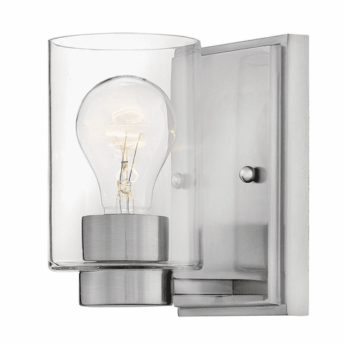 Hinkley Miley Bathroom Wall Sconce - Brushed Nickel with Clear Glass - 5050BN-CL