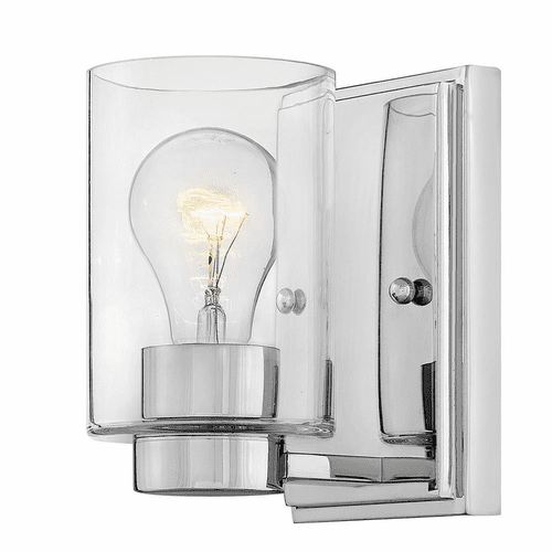 Hinkley Miley Bathroom Wall Sconce - Chrome with Clear Glass - 5050CM-CL