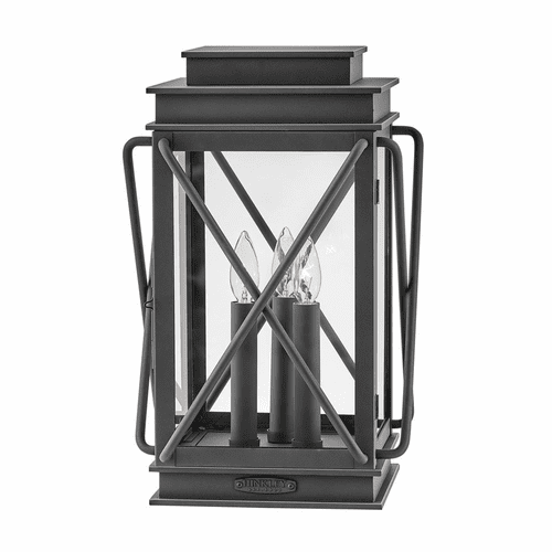 Hinkley Montecito 3-LT Medium Pier Mount Lantern - Museum Black - 11197MB-LV