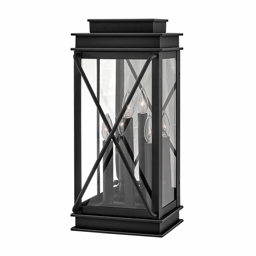 Hinkley Montecito Large Outdoor Wall Mount Lantern - Museum Black - 11195MB