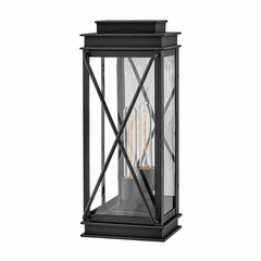 Hinkley Montecito Medium Outdoor Wall Mount Lantern - Museum Black - 11194MB