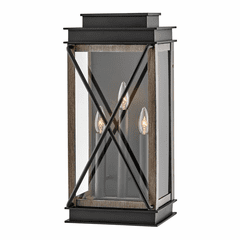 Hinkley Montecito Outdoor Large Wall Mount Lantern - Black - 11195BK